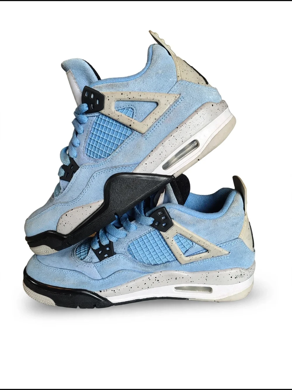 Jordan 4 Retro University Blue UNC 408452-400 Youth 6Y Womens 7.5